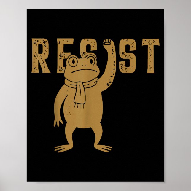 Póster Resist Frog Rtland Frog Protest For Men Women  (Frente)
