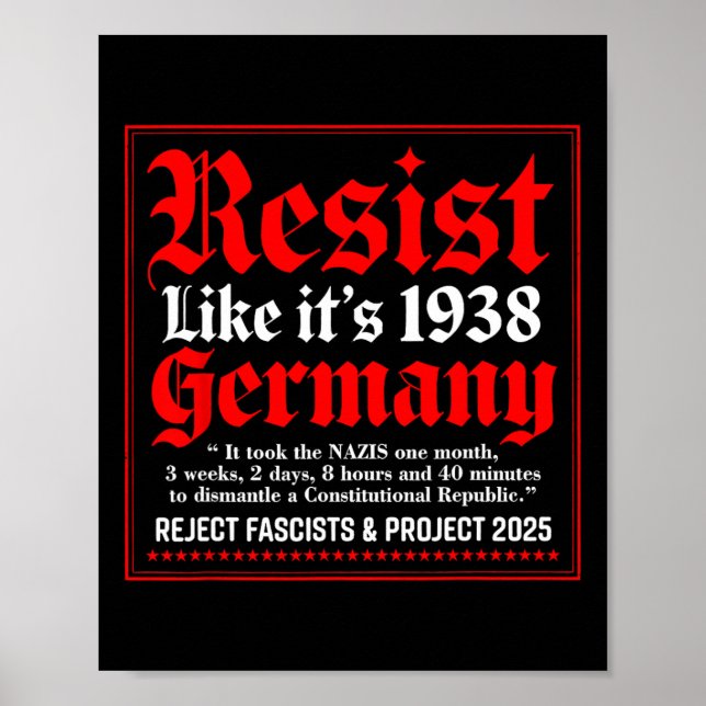Póster Resist Like It's 1938 Alemania 9 (Frente)