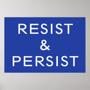 Póster Resist & Persist blue