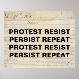 Póster Resist Persist Repeat Constitution Protest