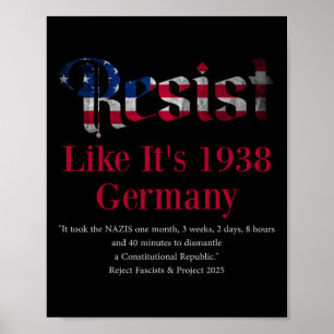 Póster Resist Pritker Cita Alemania 1938 Rechaza El Fasci