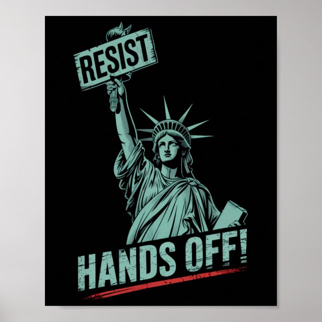 Póster Resist –protest Hands Off Statue Of Liberty Protes (Frente)