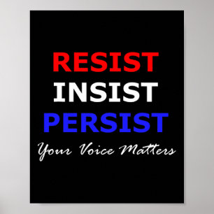 Póster Resista a insistir en tus problemas de voz Patriot