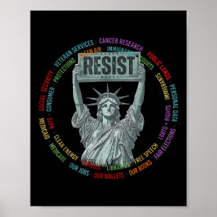Póster Resista A La Resistencia Estatua De La Libertad De