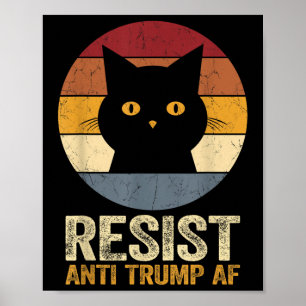 Póster Resista al retro Tee contra Trump Por gracioso ant