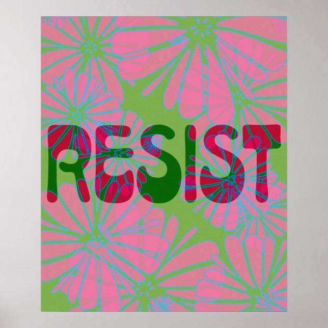 Póster Resista de energía de flor rosa (Frente)