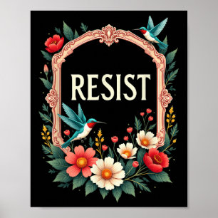 Póster Resista floral de Trump