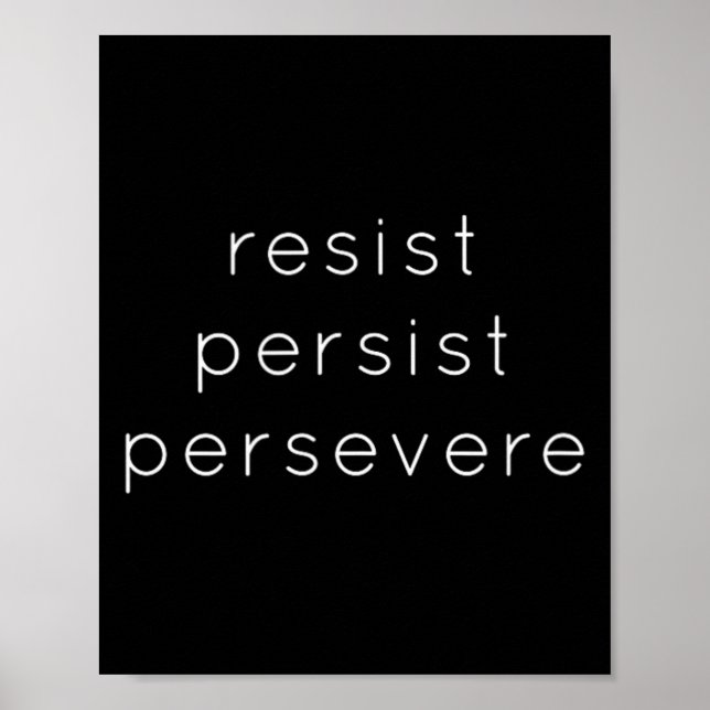 Póster Resista Perseverante - Camiseta Motivacional Para (Frente)