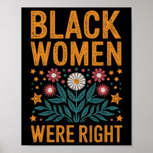 Póster Resiste Floral Boho Anti Trump Las Mujeres Negras