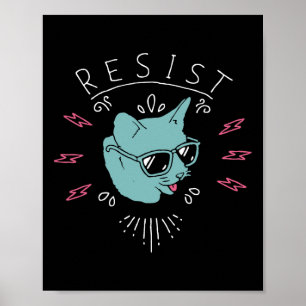 Póster Resiste Gato de Trump Antitrump Protesta Antipolít