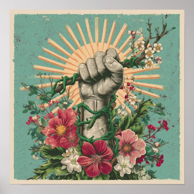 Póster Resistencia arraigada - Poster de protesta de Sola (Frente)