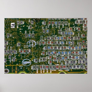 Póster Resistentes en una placa de circuito
