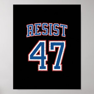 Póster Resistir 47 Retro Acongojado Político 