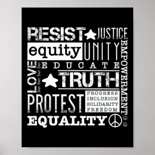Póster Resistir a la injusticia política Libertad Verdad