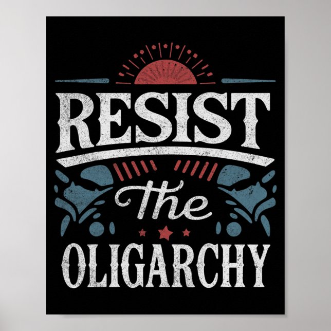 Póster Resistir a la oligarquía contra Trump (Frente)