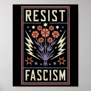Póster Resistir a la protesta fascista contra Trump 2