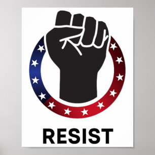 Póster Resistir a la protesta política contra Trump - res