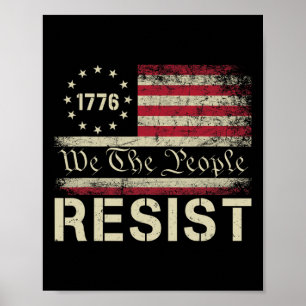 Póster Resistir a Trump protestar contra la bandera polít