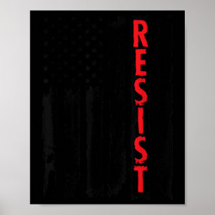 Póster Resistir a Trump Tees - la bandera estadounidense 