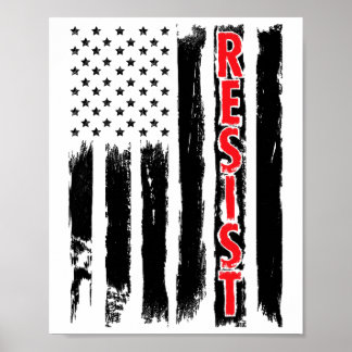 Póster Resistir a Trump Tees - la bandera estadounidense