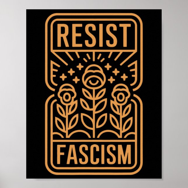 Póster Resistir al fascismo como protesta contra Trump (Frente)