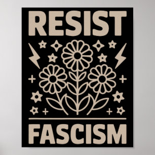 Póster Resistir al Fascismo Protesta Trump Anti Trump 12