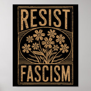 Póster Resistir al Fascismo Protesta Trump Anti Trump 3