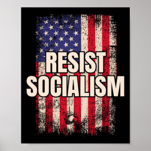 Póster Resistir al Socialismo Anti-Socialista Ee.Uu.