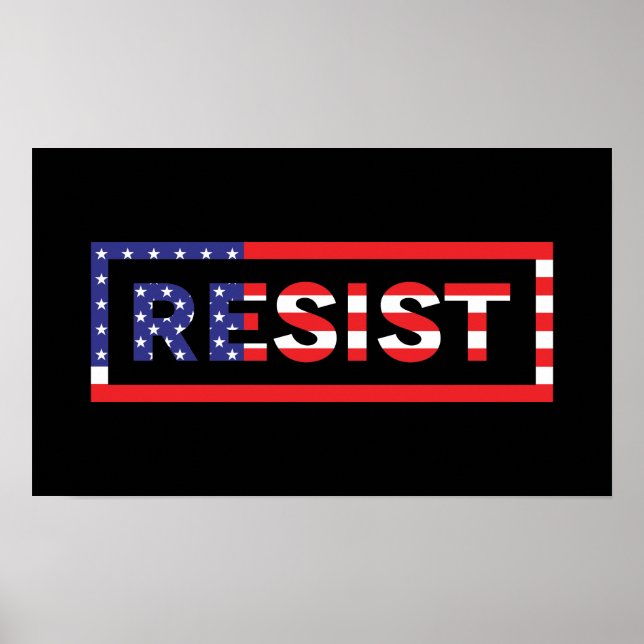Póster RESISTIR | Bandera de los Estados Unidos (Frente)
