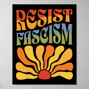 Póster Resistir el fascismo retro boho Feminist Pro Choic