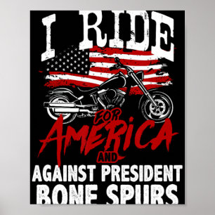 Póster Resistir en bicicleta contra Trump Espolones de hu