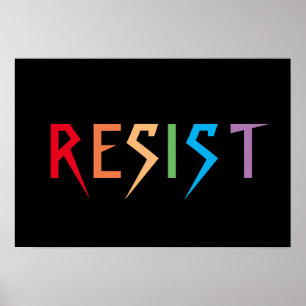 Póster Resistir en el Poster de los colores del arcoiris