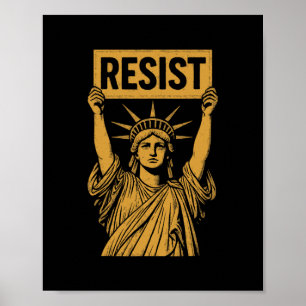 Póster Resistir Estatua de la Libertad Rebelde Protesta C
