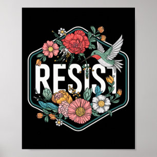 Póster Resistir Floral Protesta Trump Anti Trump 1