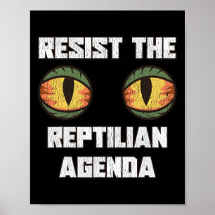 Póster Resistir la Agenda Reptiliana Teoría de la Conspir
