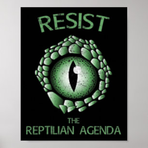 Póster Resistir la Agenda Reptiliana Teoría de la Conspir
