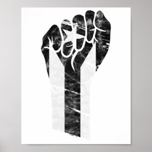 Póster Resistir la bandera de Puerto Rico Negro Resiste P