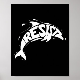 Póster Resistir la protesta de los delfines de Trump cont