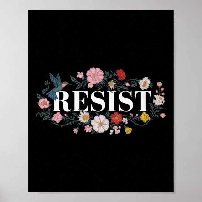 Póster Resistir la protesta floral Trump contra Trump Pre (Frente)