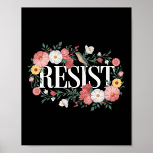 Póster Resistir la protesta floral Trump contra Trump Pre