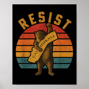 Póster Resistir Oso de California