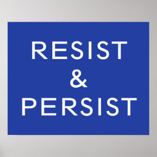 Póster Resistir & Persistir azul