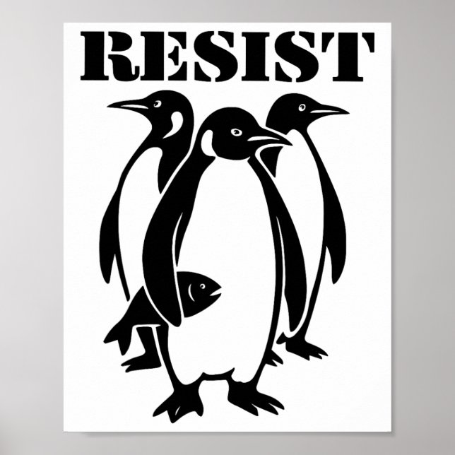 Póster Resistir Pingüinos - Arancel Trump  (Frente)