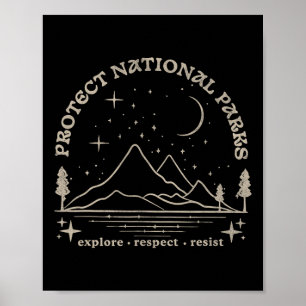 Póster Resistir Proteger Nuestros Parques Nacionales Gráf