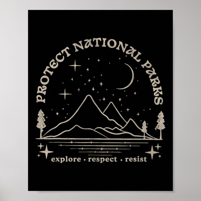Póster Resistir Proteger Nuestros Parques Nacionales Gráf (Frente)