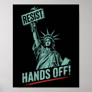 Póster Resistir –protesta Fuera las Manos de la Estatua d