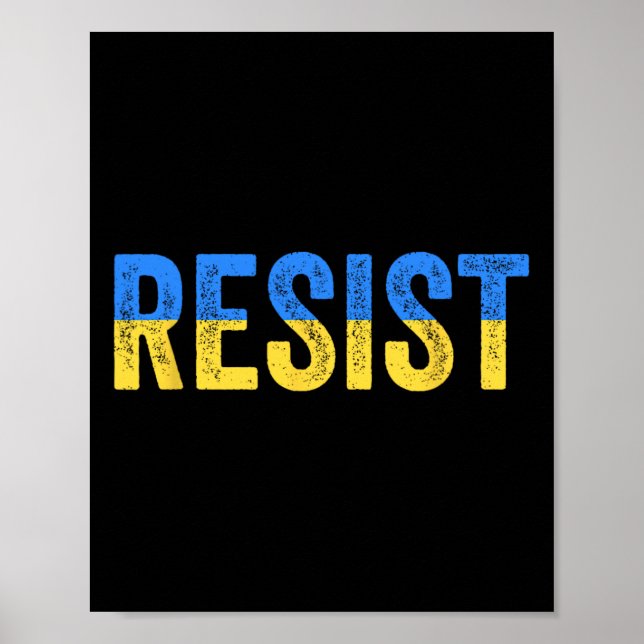 Póster Resistir Resiste con Ucrania Apoya a Ucrania Prote (Frente)