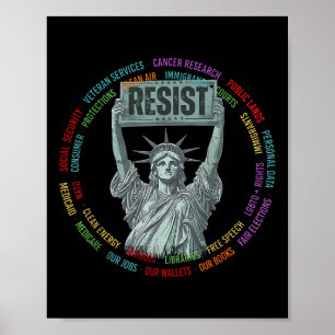 Póster Resistir Resistencia EE. UU. Estatua de la Liberta