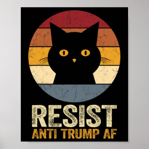 Póster Resistir Retro Tee Anti Trump Af Divertido Anti Tr