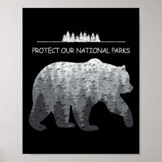 Póster Resistir Salvar Nuestros Parques Alternativo Osos